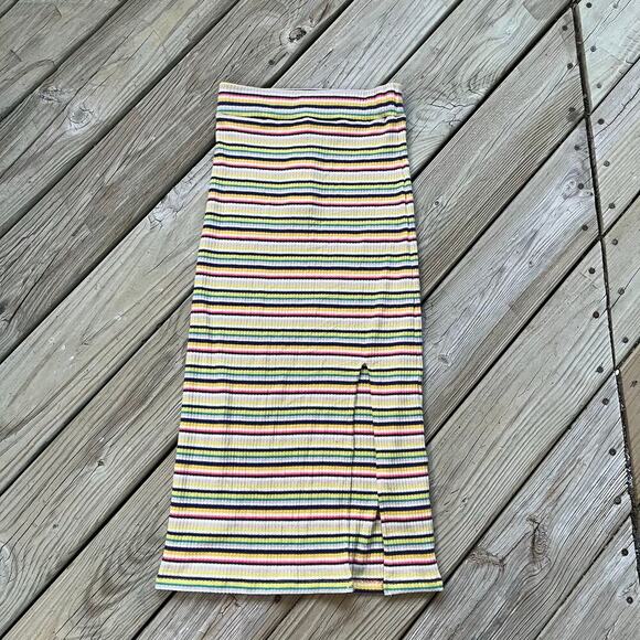 Buffalo David Bitton Colorful Striped Knit Midi Skirt Size S. NEW - Picture 1 of 9